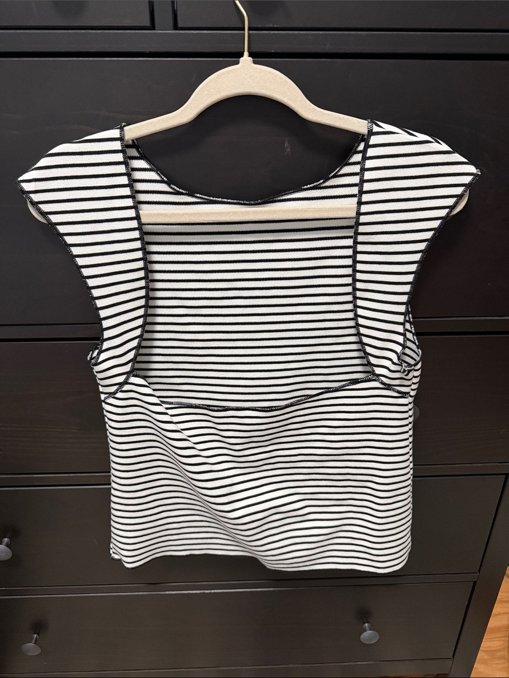 Maeve black and white striped open back tank - Picture 2 of 3